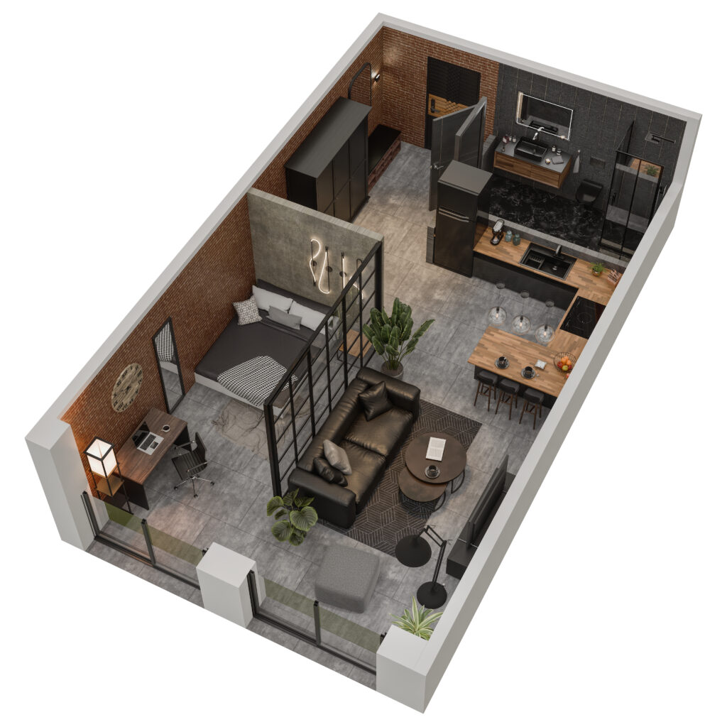 Rzuty 3D, wizualizacje wnętrz, wizualizacje architektury